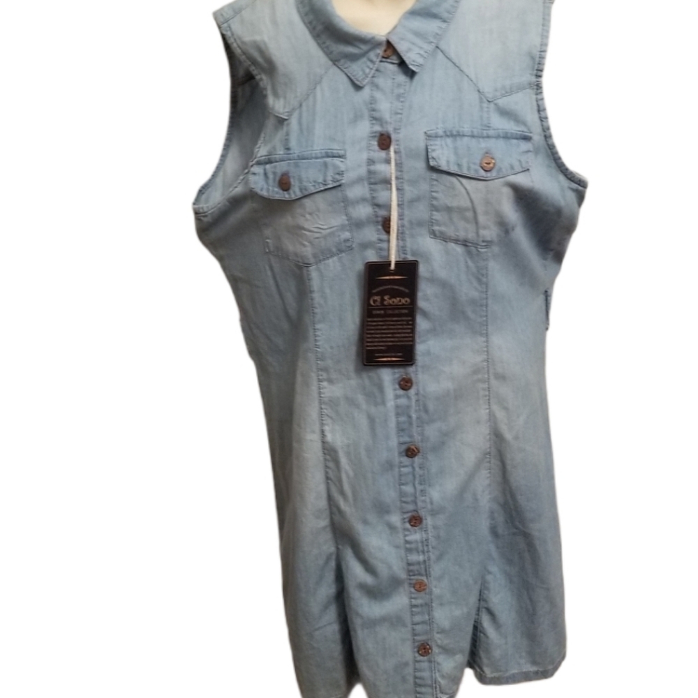 CI Sono sleeveless denim top, sz XL
